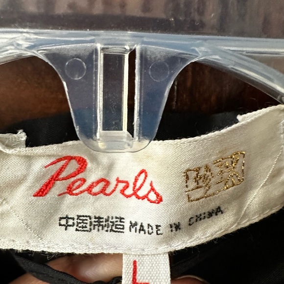 Pearls Sz Large Vintage Oriental Black Embroidered Dragon Kimono NWT - Picture 4 of 8